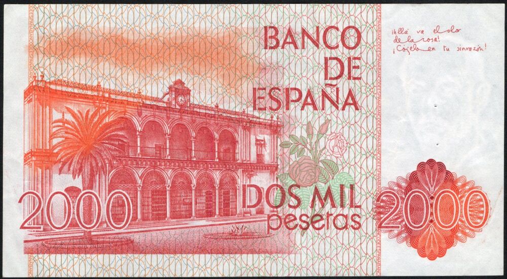 Spain - 2000 Pesetas 1980 - Pick # 159 - VF (ph)