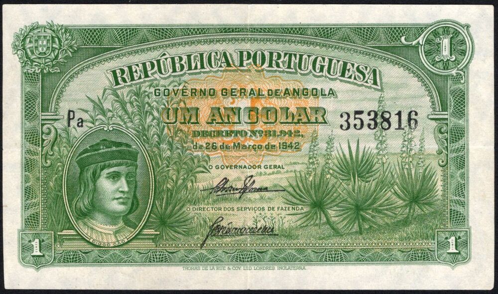 Angola - 1 Angolar 1942 - Pick # 68 - VF+