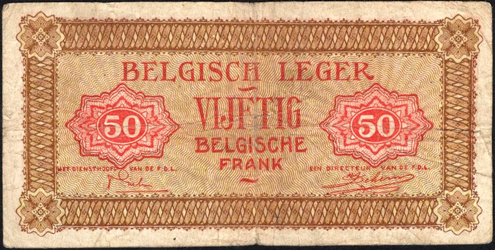 Belgium, Army - 50 Francs 1946 - Pick # M6 - Fine