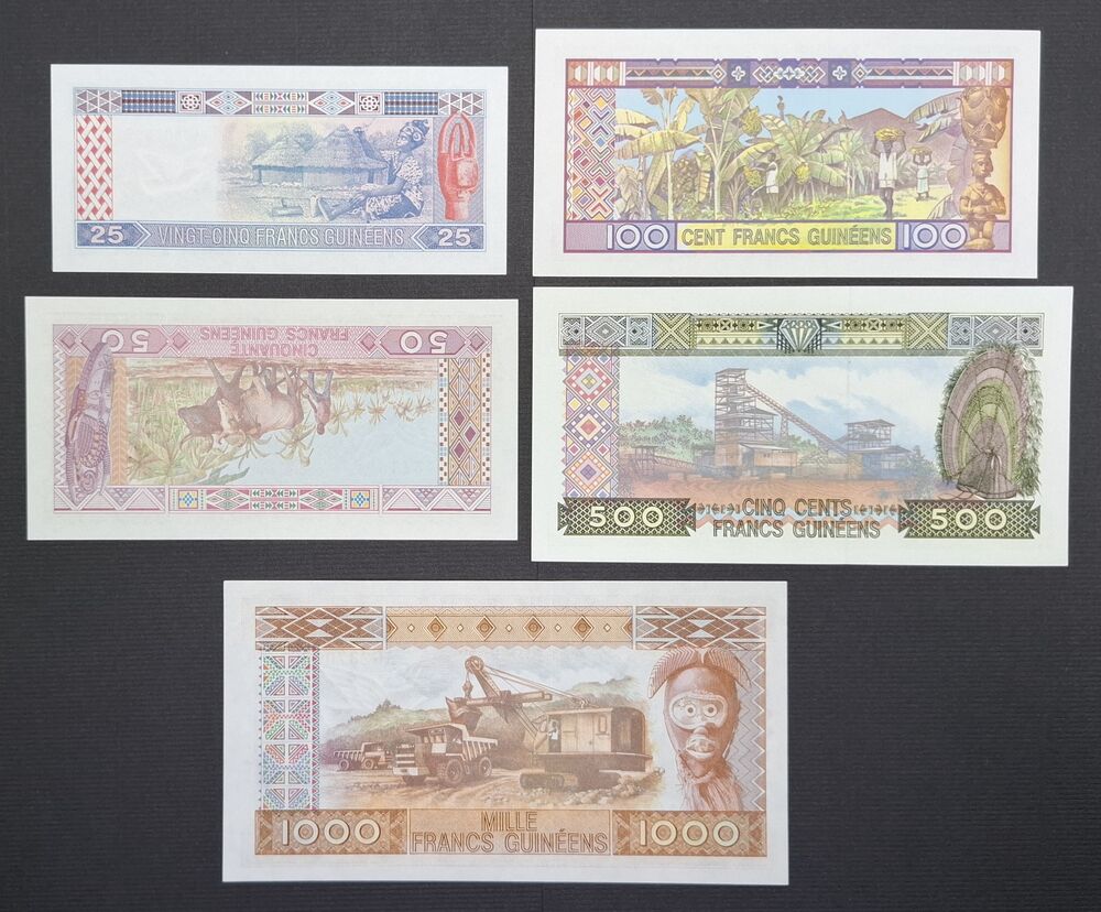 Guinea - Series of 5 notes 1985 - UNC
