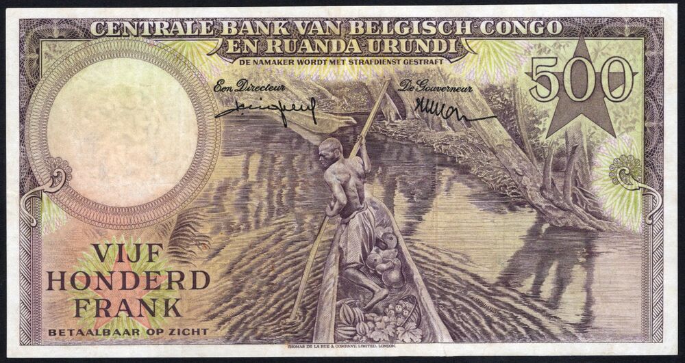 Belgian Congo - 500 Francs 1957 - Pick # 34a - F/VF