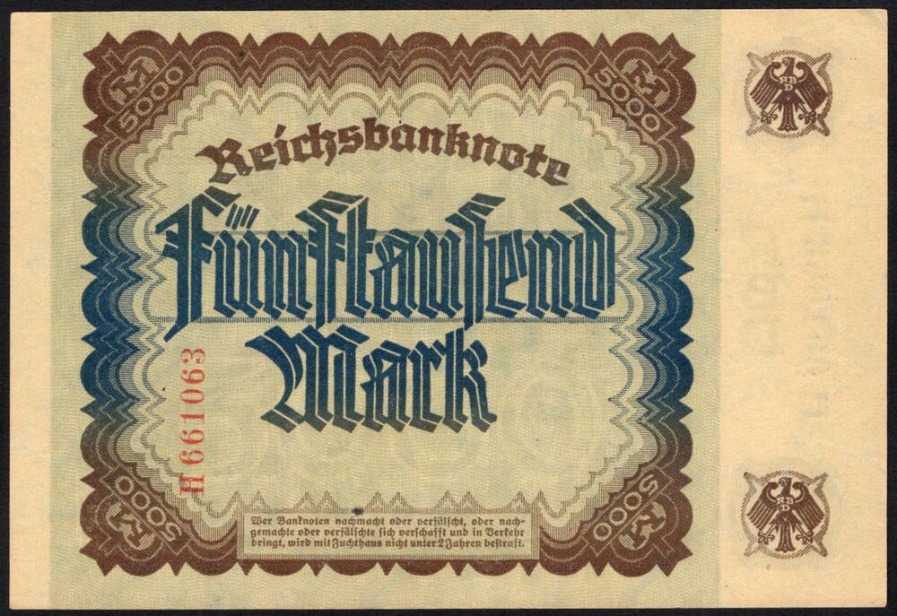Germany - 5000 Mark 1922 - Pick # 77 - UNC-