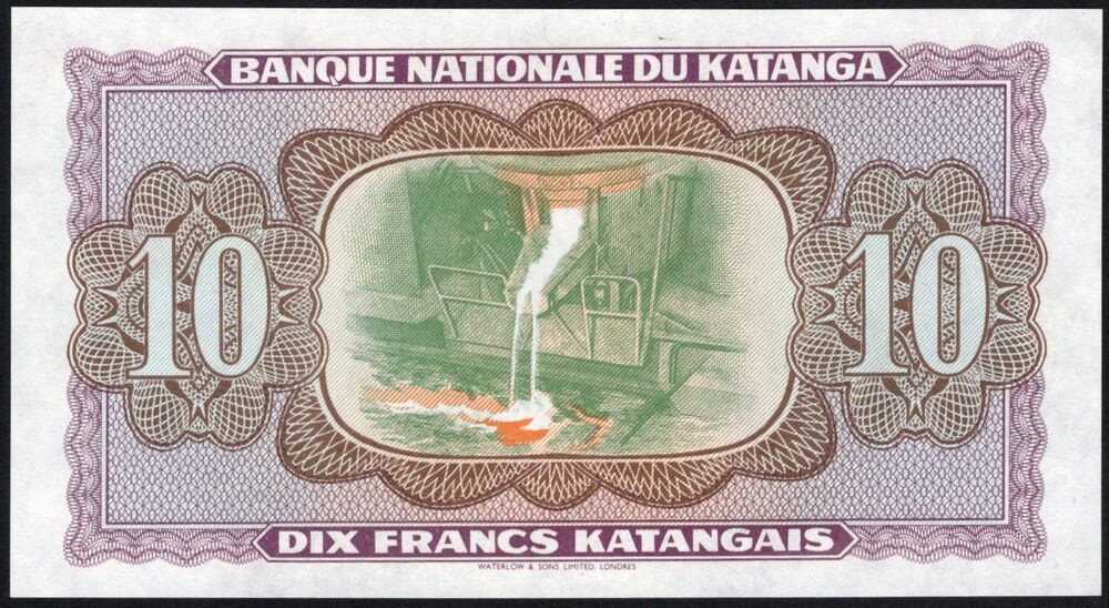 Katanga - 10 Francs 1960 - Pick # 5A - PROOF - UNC