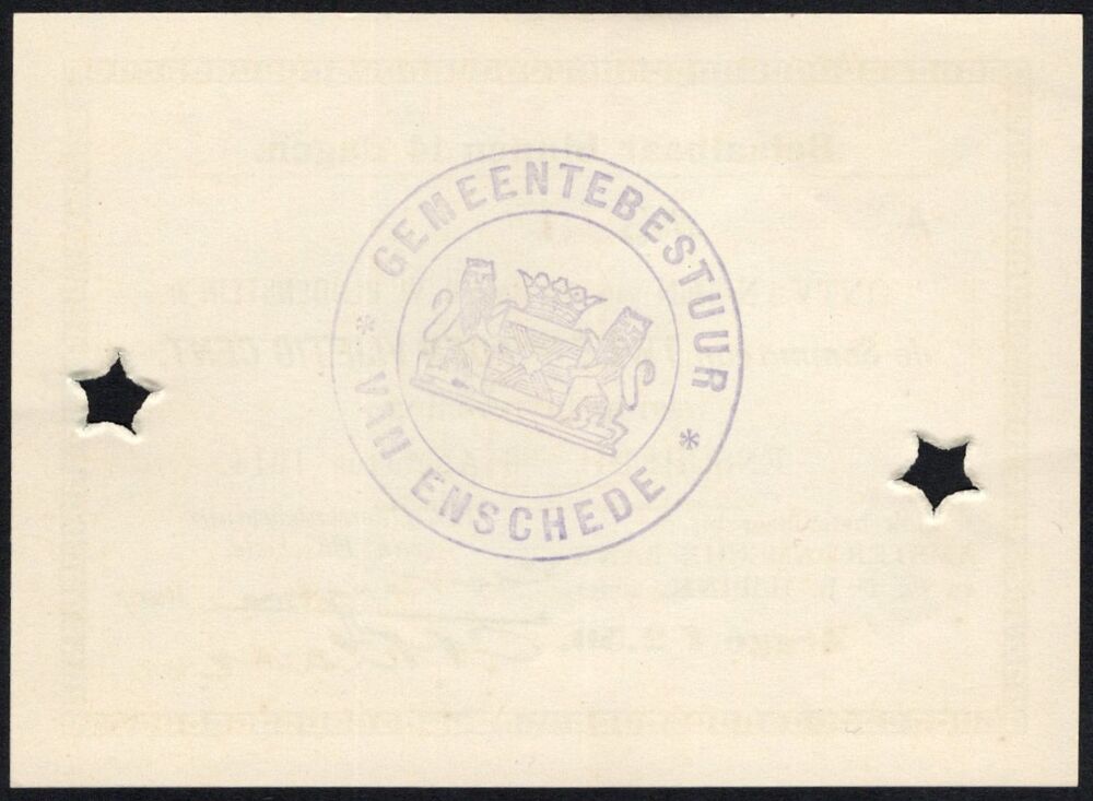 Netherlands, Enschede - 2.50 Gulden 1914 - Pick # NL - UNC