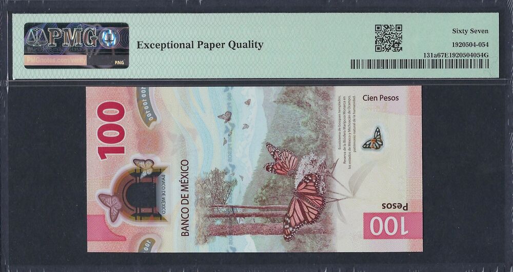Mexico - 100 Pesos 2020 - Pick # 131a - PMG 67 EPQ