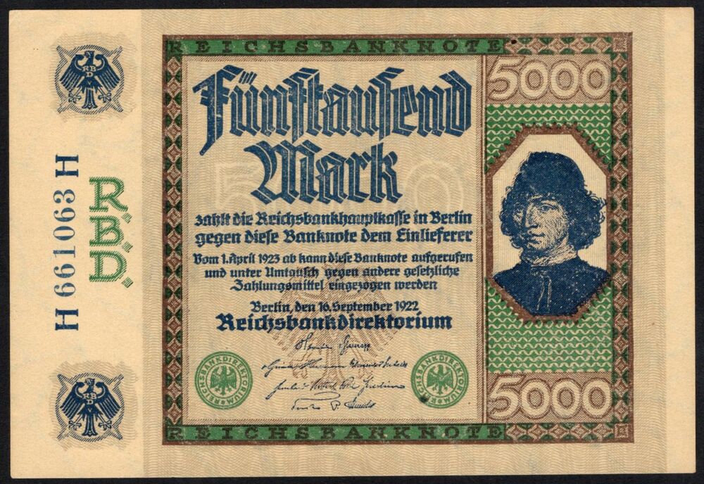 Germany - 5000 Mark 1922 - Pick # 77 - UNC-