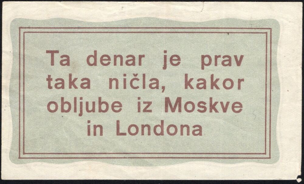 Slovenia - 10 Lir 1944, Propaganda Issue - VF+