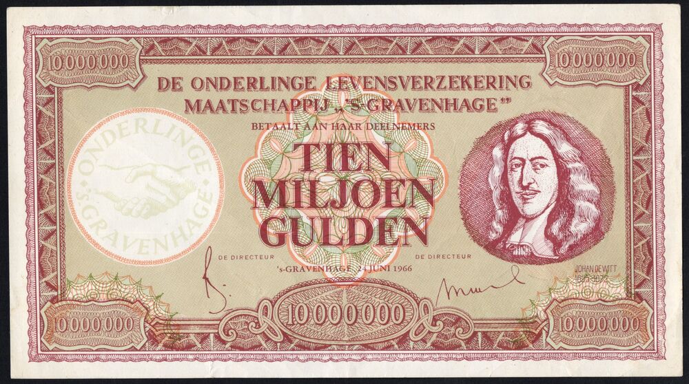 Netherlands - 10.000.000 Gulden 1966 - Advertisement Note - VF