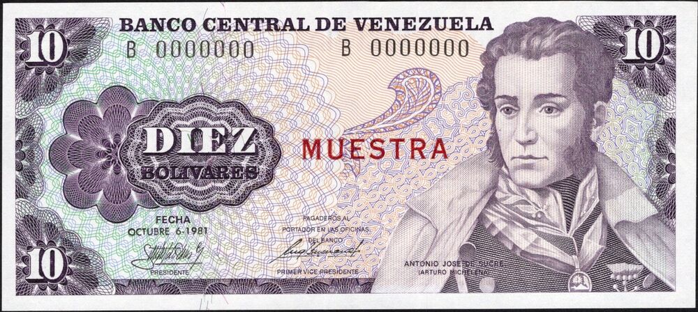 Venezuela - 10 Bolivares 1981 - Pick # 60s - UNC