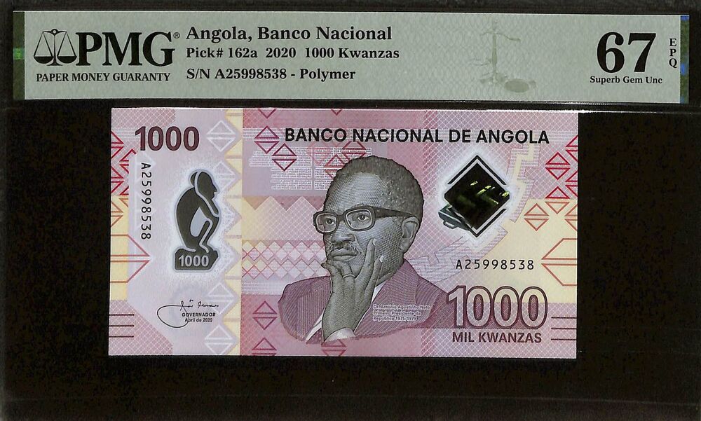 Angola - 1000 Kwanzas 2020 - Pick # 162a - PMG 67 EPQ