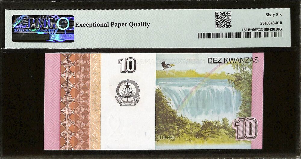 Angola - 10 Kwanzas 2012 - Pick # 151B - REPLACEMENT - PMG 66 EPQ