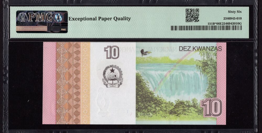 Angola - 10 Kwanzas 2012 - Pick # 151B - REPLACEMENT - PMG 66 EPQ