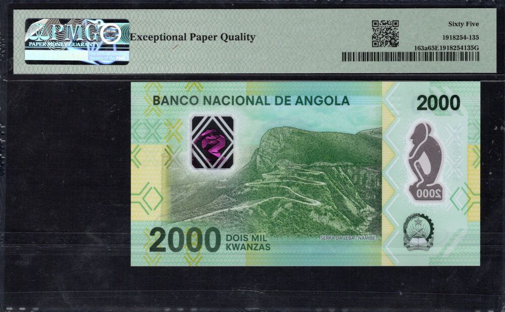 Angola - 2000 Kwanzas 2020 - Pick # 163a - PMG 65 EPQ