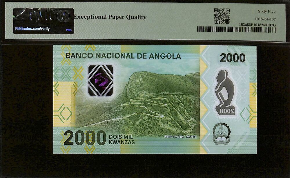 Angola - 2000 Kwanzas 2020 - Pick # 163a - PMG 65 EPQ