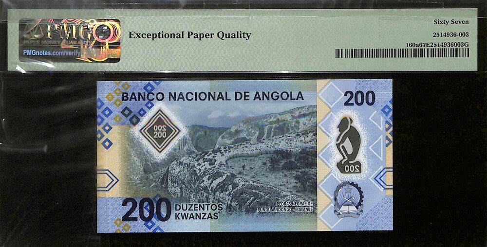 Angola - 200 Kwanzas 2020 - Pick # 160a - PMG 67 EPQ