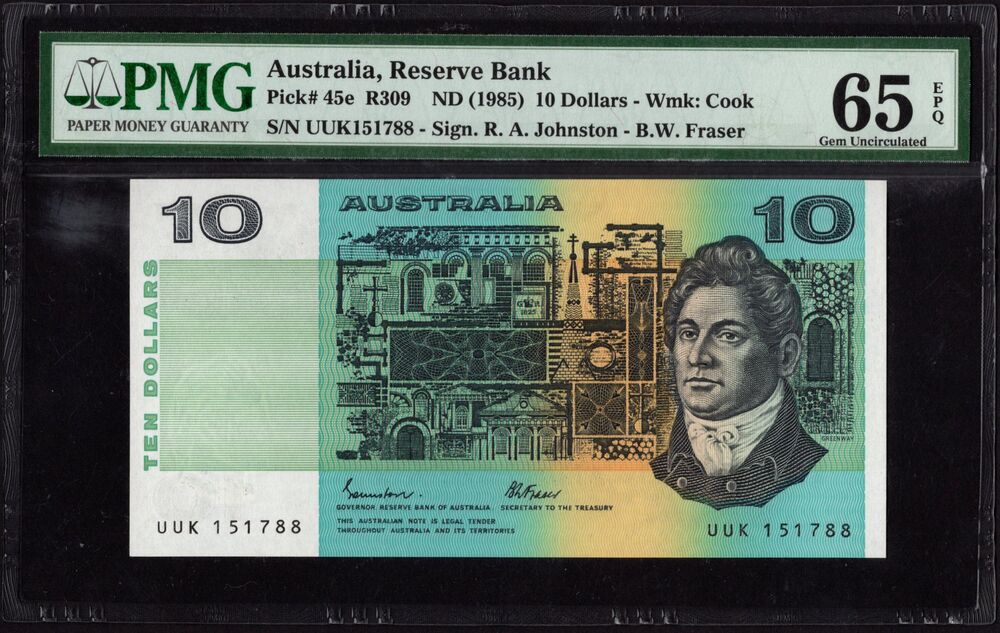Australia - 10 Dollars ND (1985) - Pick # 45e - PMG 65 EPQ
