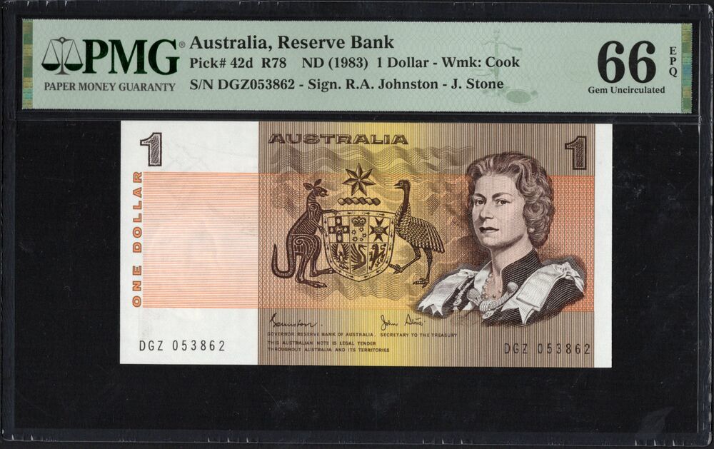 Australia - 1 Dollar ND (1983) - Pick # 42d - PMG 66 EPQ