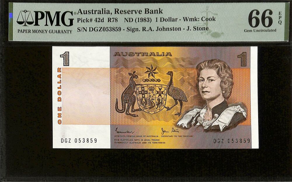 Australia - 1 Dollar ND (1983) - Pick # 42d - PMG 66 EPQ