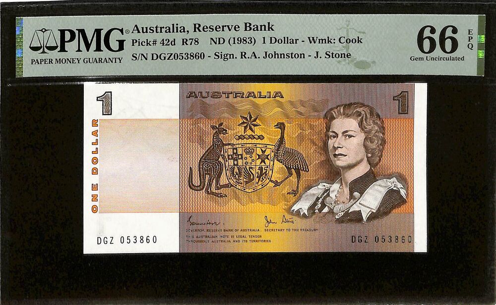 Australia - 1 Dollar ND (1983) - Pick # 42d - PMG 66 EPQ