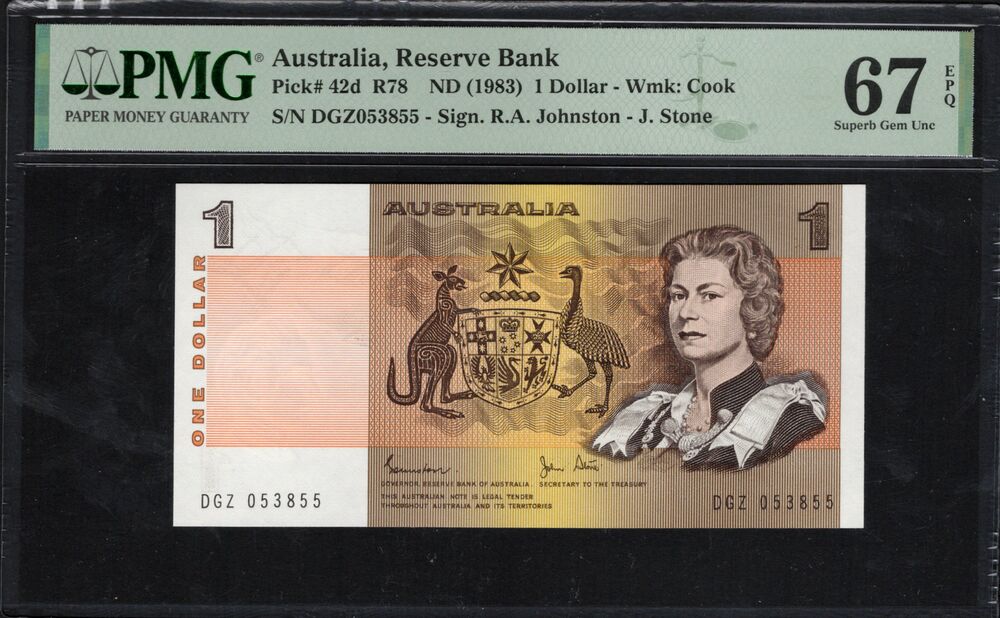 Australia - 1 Dollar ND (1983) - Pick # 42d - PMG 67 EPQ