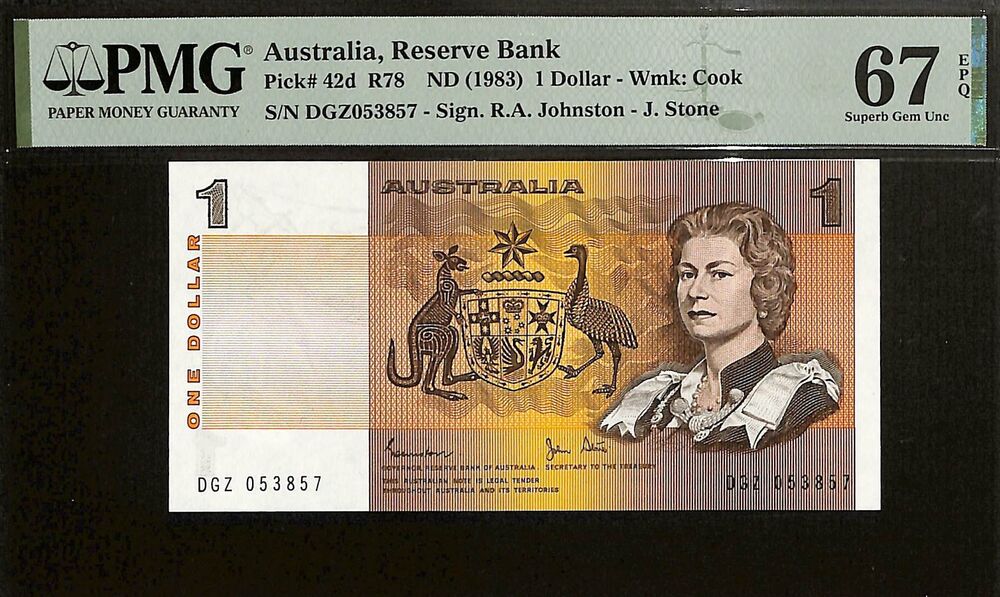 Australia - 1 Dollar ND (1983) - Pick # 42d - PMG 67 EPQ