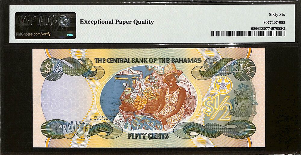Bahamas - 1/2 Dollar 2001 - Pick # 68 - PMG 66 EPQ