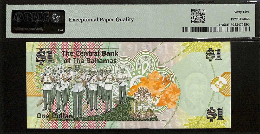 Bahamas - 1 Dollar 2015 - Pick # 71A - PMG 65 EPQ