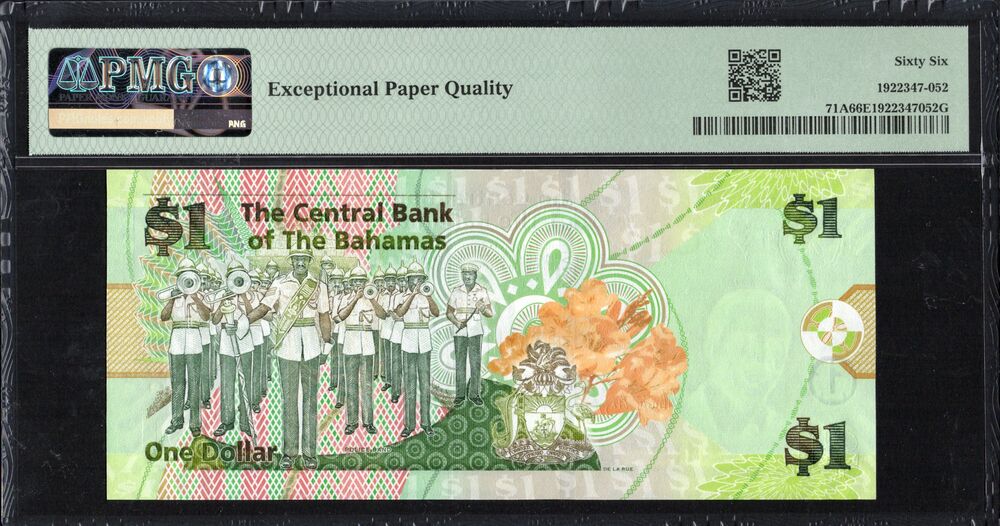 Bahamas - 1 Dollar 2015 - Pick # 71A - PMG 66 EPQ