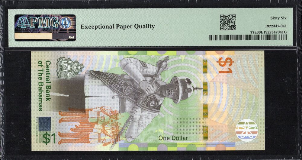 Bahamas - 1 Dollar 2017 - Pick # 77a - PMG 66 EPQ