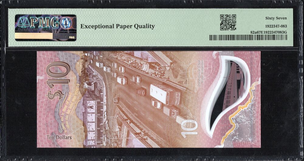 Barbados - 10 Dollars 2022 - Pick # 82a - PMG 67 EPQ