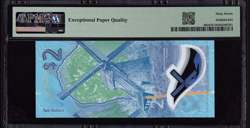 Barbados - 2 Dollars 2022 - Pick # 80a - PMG 67 EPQ 