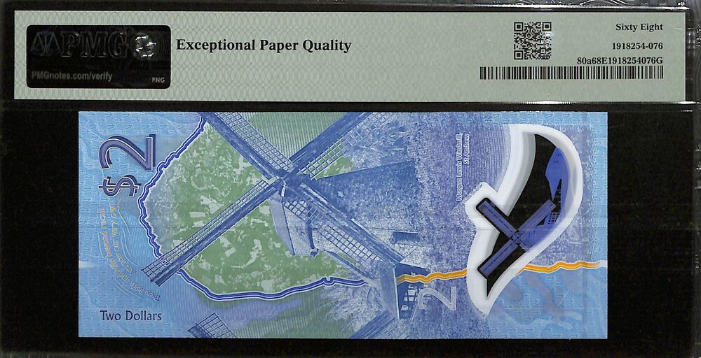 Barbados - 2 Dollars 2022 - Pick # 80a - PMG 68 EPQ