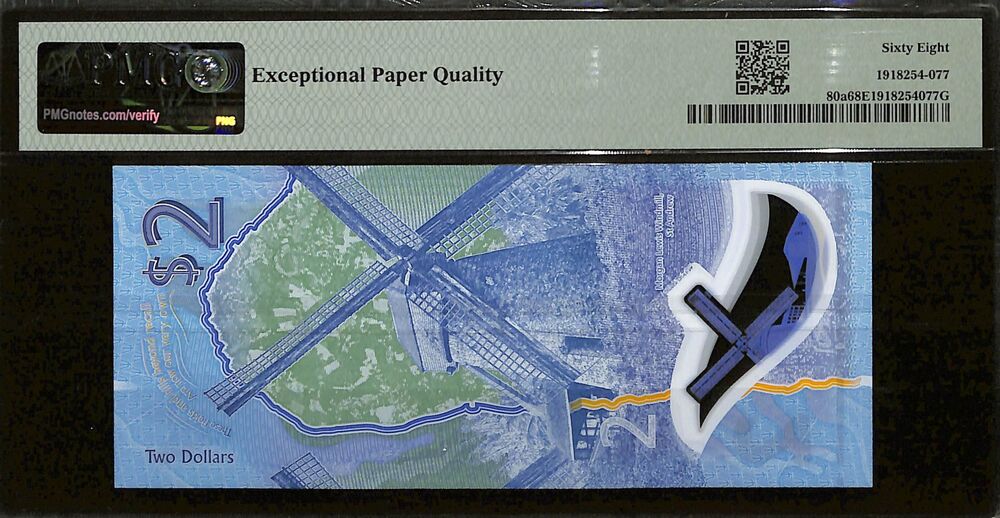 Barbados - 2 Dollars 2022 - Pick # 80a - PMG 68 EPQ