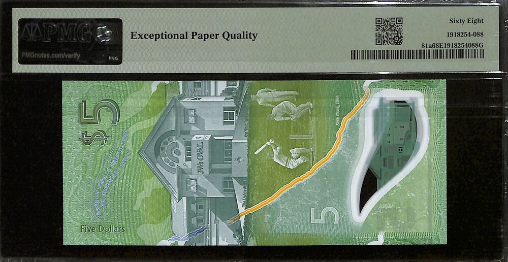 Barbados - 5 Dollars 2022 - Pick # 81a - PMG 68 EPQ