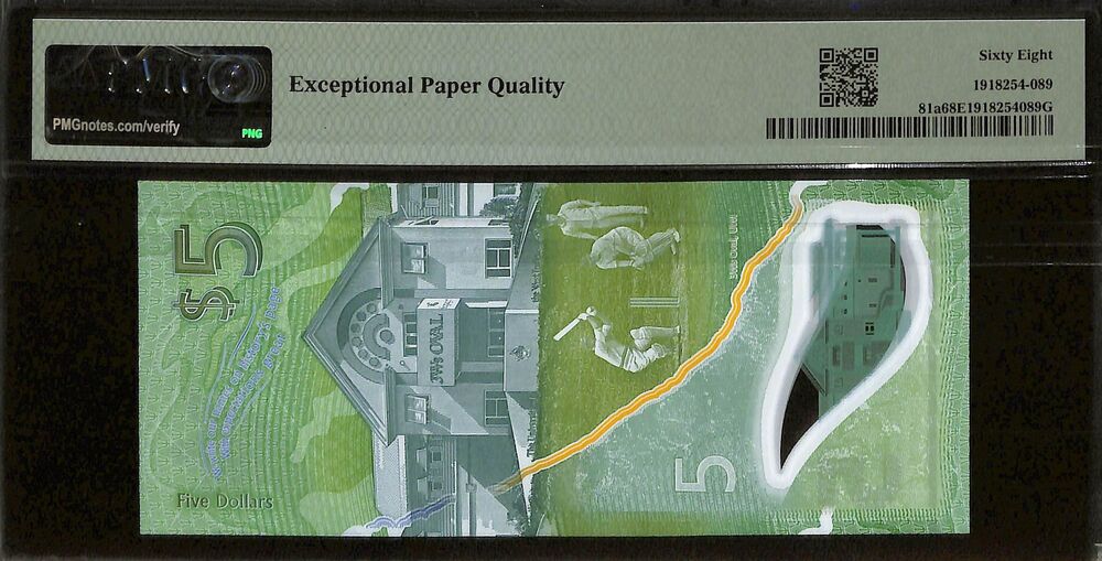 Barbados - 5 Dollars 2022 - Pick # 81a - PMG 68 EPQ