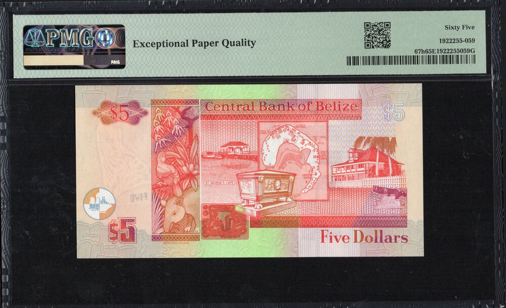Belize - 5 Dollars 2020 - Pick # 67h - PMG 65 EPQ