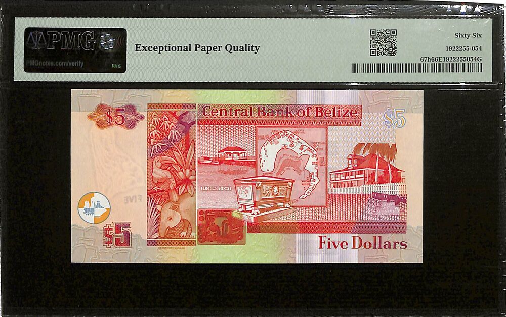 Belize - 5 Dollars 2020 - Pick # 67h - PMG 66 EPQ