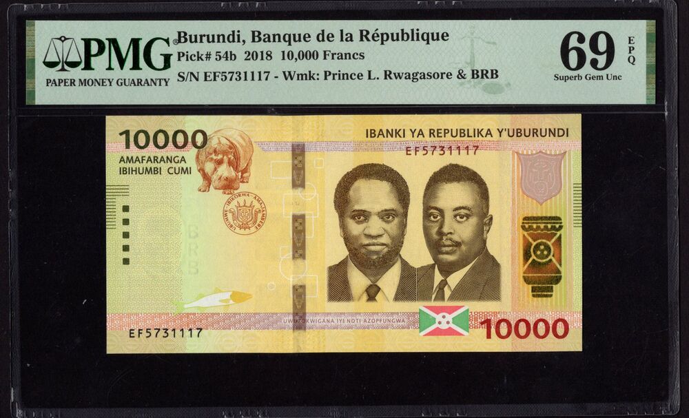 Burundi - 10.000 Francs 2018 - Pick # 54b - PMG 69 EPQ