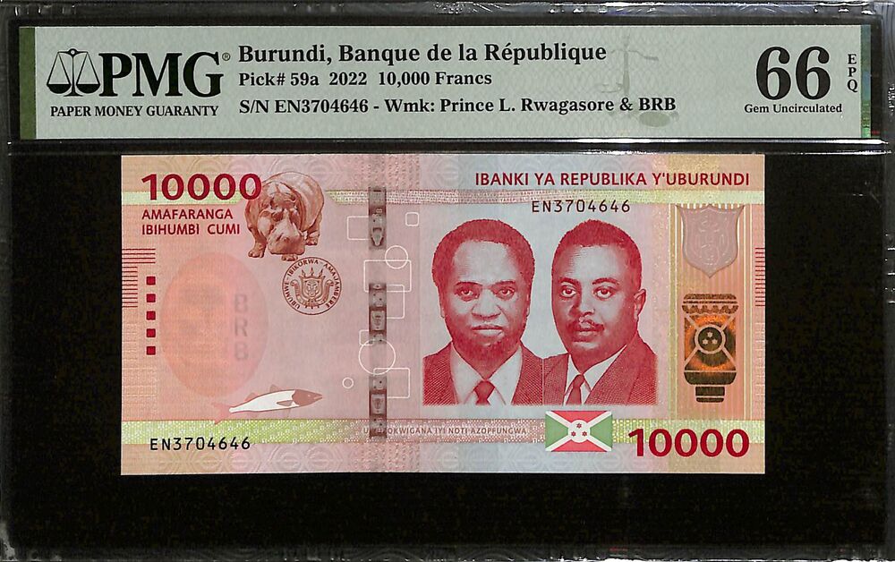 Burundi - 10.000 Francs 2022 - Pick # 59a - PMG 66 EPQ