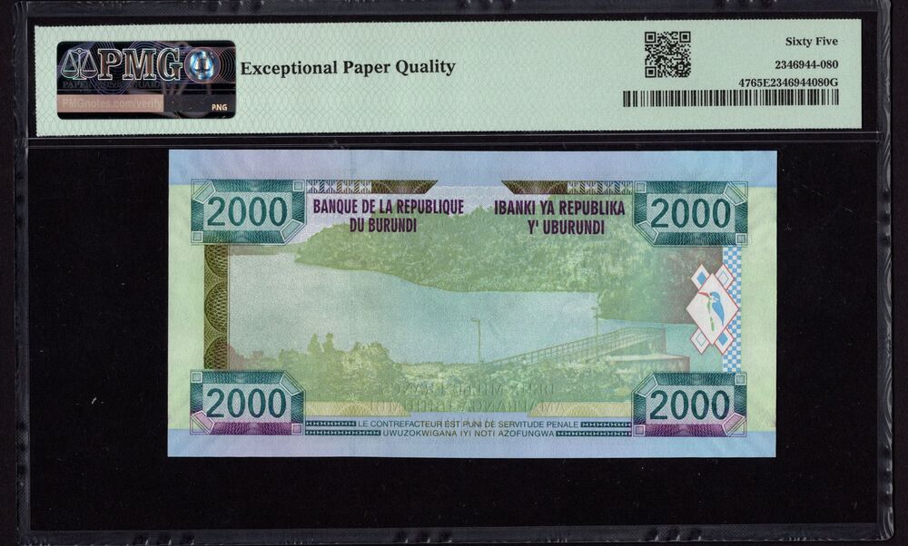Burundi - 2000 Francs 2008 - Pick # 47 - PMG 65 EPQ