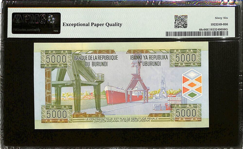Burundi - 5000 Francs 2013 - Pick # 48c - PMG 66 EPQ