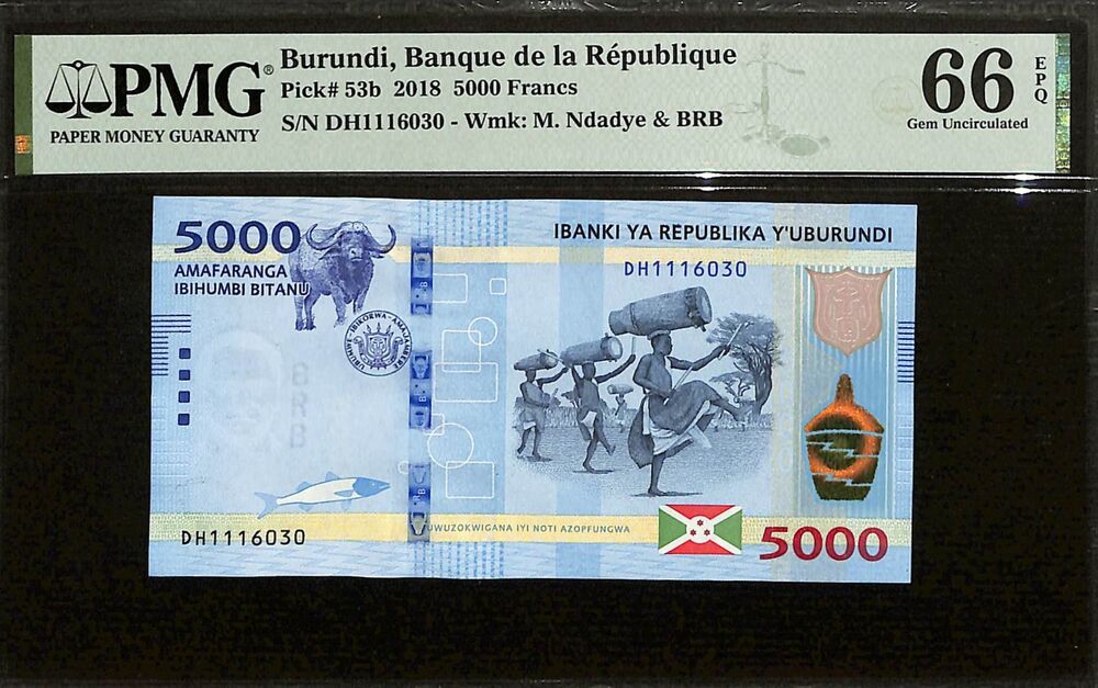 Burundi - 5000 Francs 2018 - Pick # 53b - PMG 66 EPQ