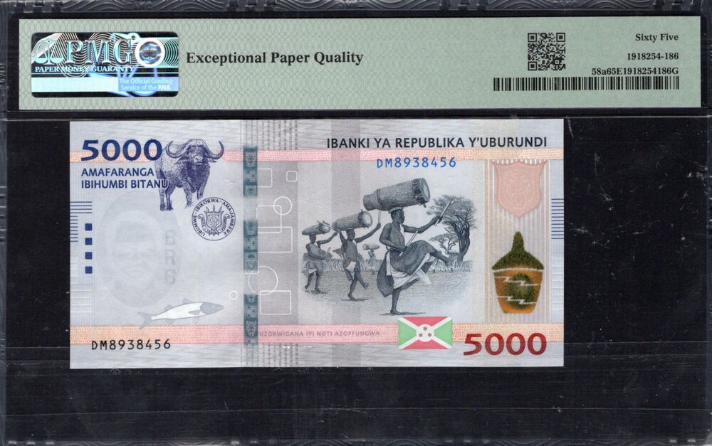 Burundi - 5000 Francs 2022 - Pick # 58a - PMG 65 EPQ