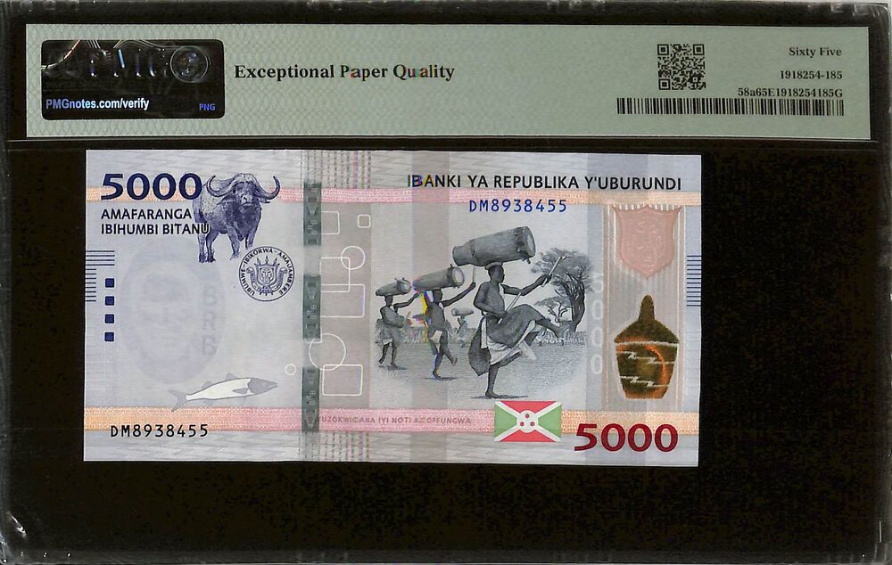 Burundi - 5000 Francs 2022 - Pick # 58a - PMG 65 EPQ