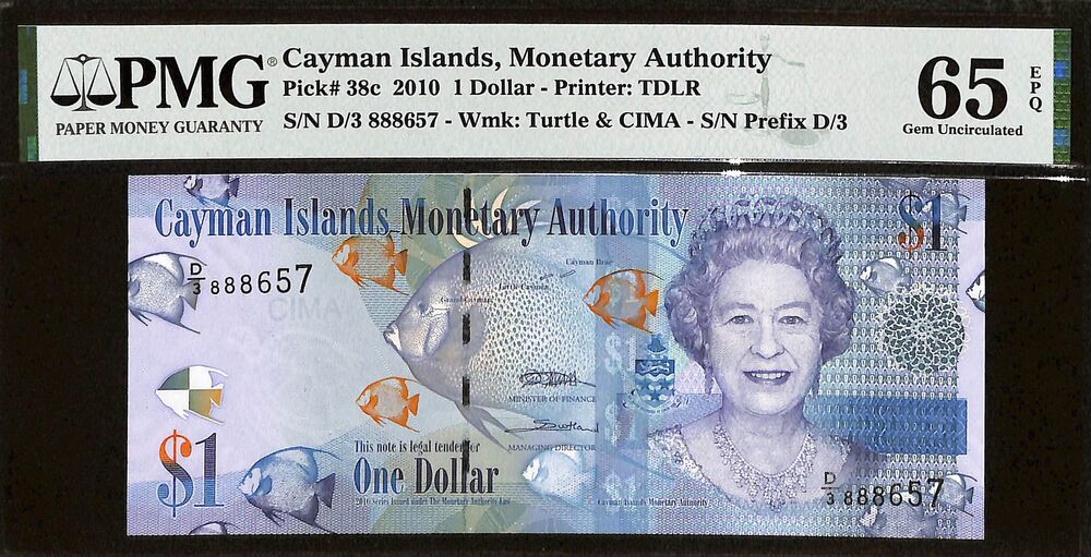 Cayman Islands - 1 Dollar 2010 - Pick # 38c - PMG 65 EPQ