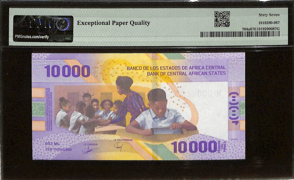 Central African States - CEMAC - 10.000 Francs 2020 (ND 2022) - Pick # 704a - PMG  67 EPQ
