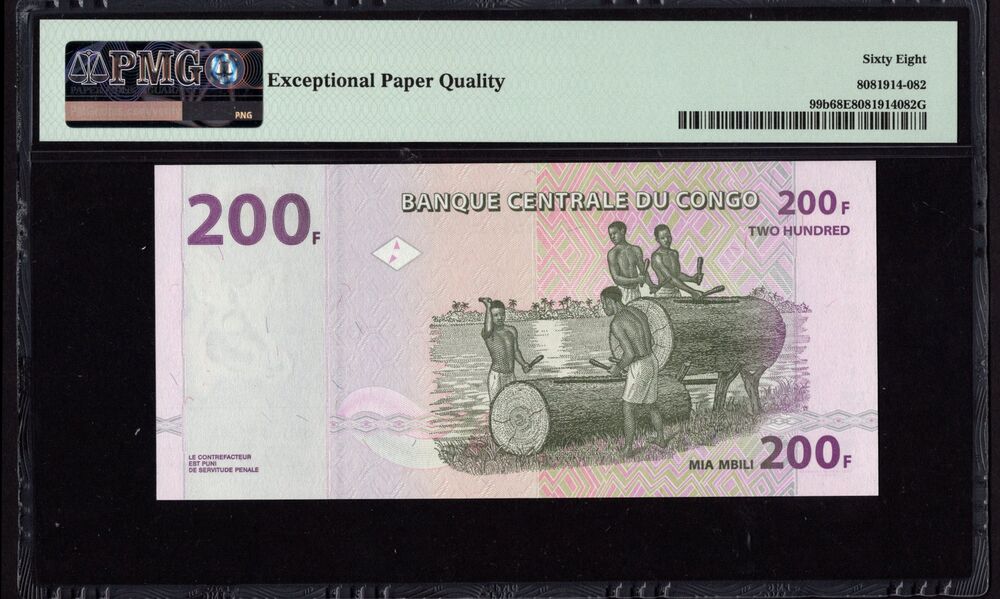 Congo Democratic Republic - 200 Francs 2013 - Pick # 99b - PMG 68 EPQ