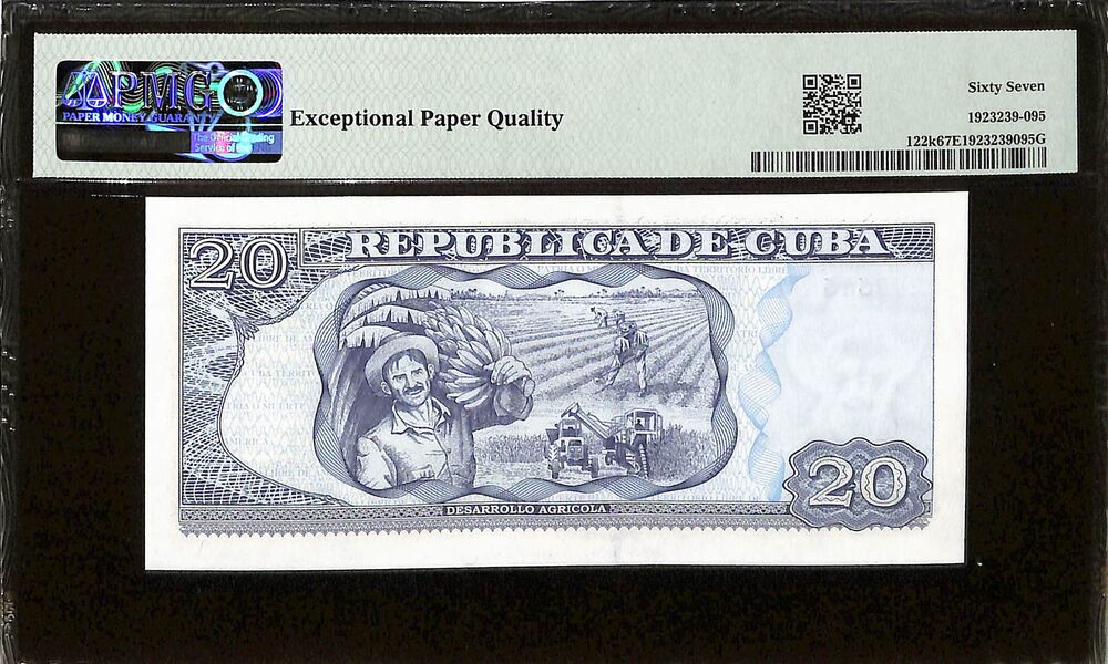 Cuba - 20 Pesos 2016 - Pick # 122k - PMG 67 EPQ