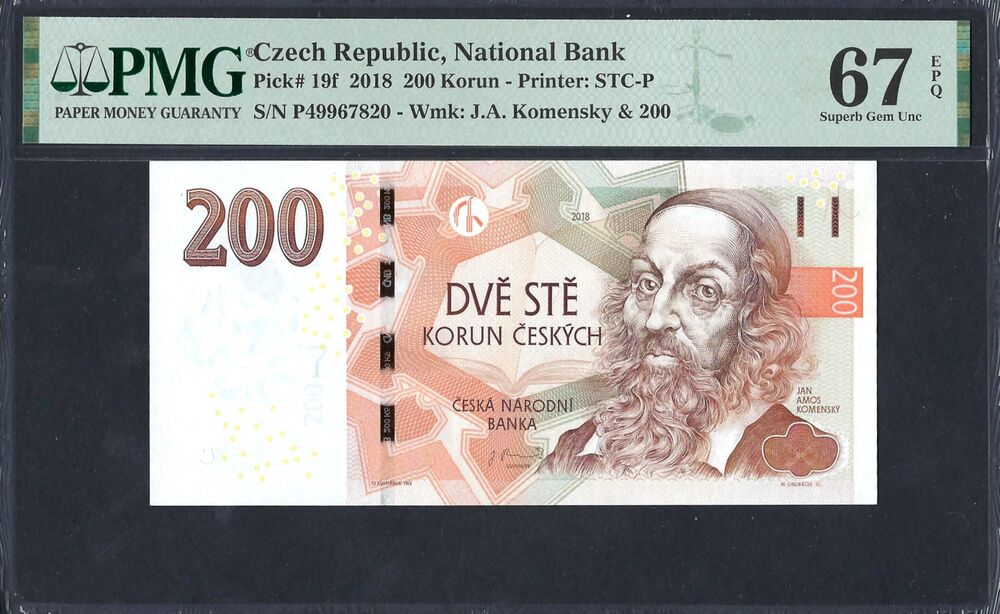 Czech Republic - 200 Korun 2018 - Pick # 19f - PMG 67 EPQ