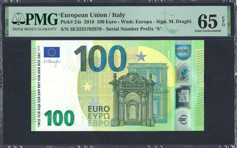 Italy - 100 Euro 2019 - Pick # 24s - PMG 65 EPQ